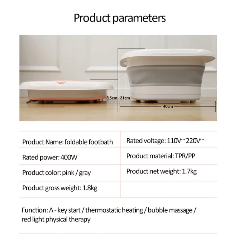 Electric folding footbath