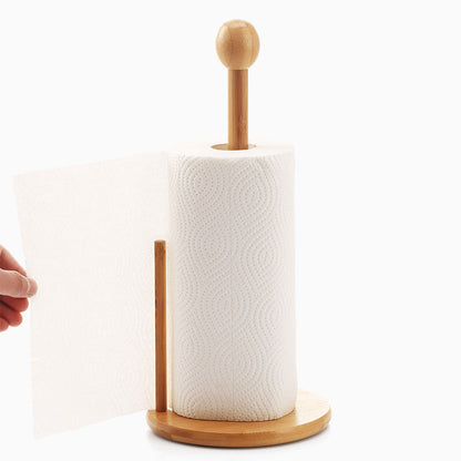 Bamboo kitchen towel holder