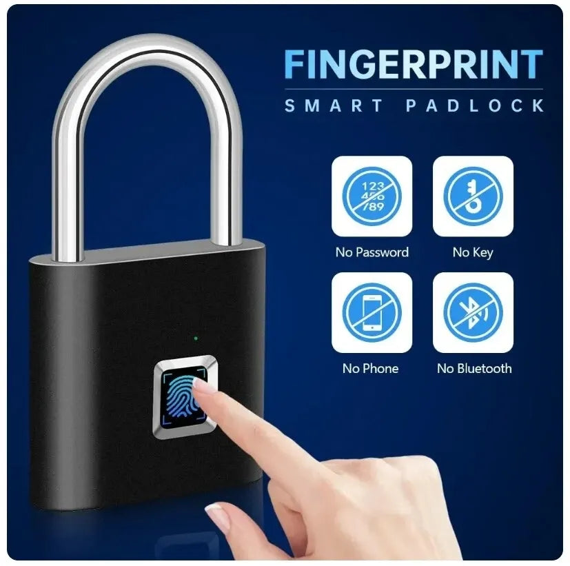 Fingerprint biometric electronic padlock