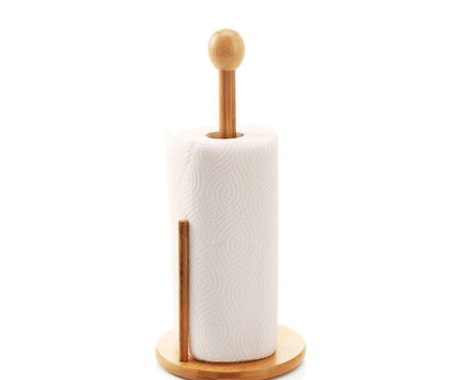 Bamboo kitchen towel holder