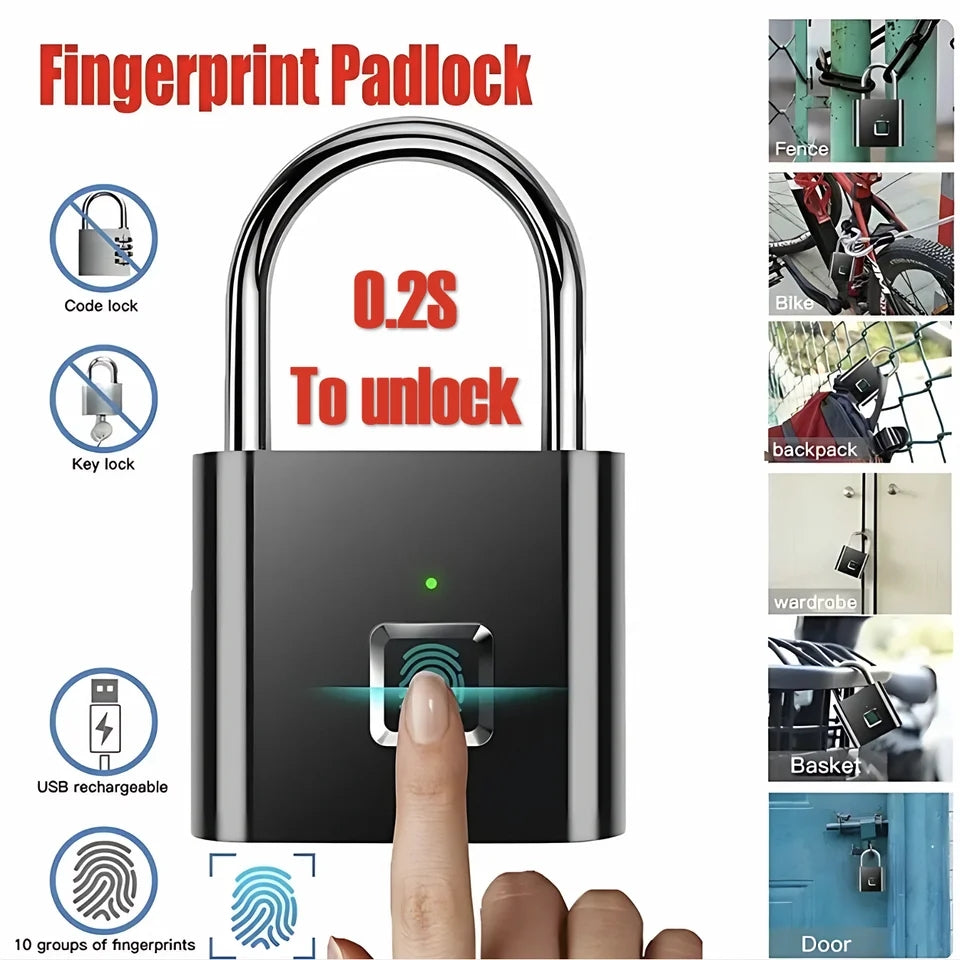 Fingerprint biometric electronic padlock