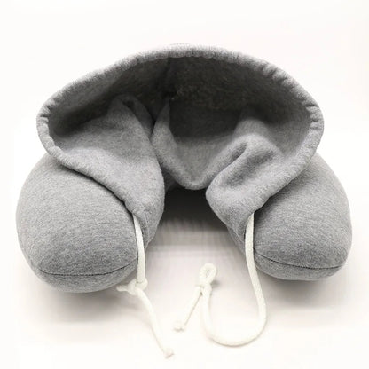 Microfiber Travel Neck Pillow with Hoodie