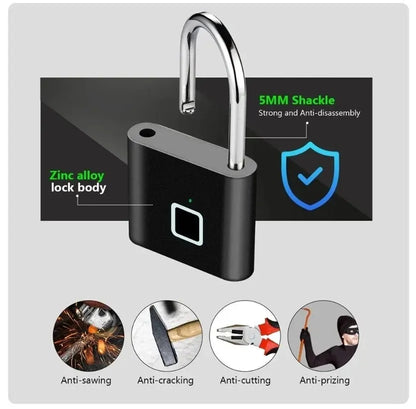 Fingerprint biometric electronic padlock