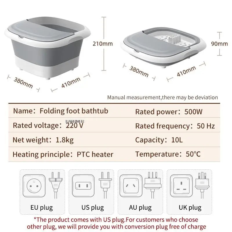 Electric folding footbath