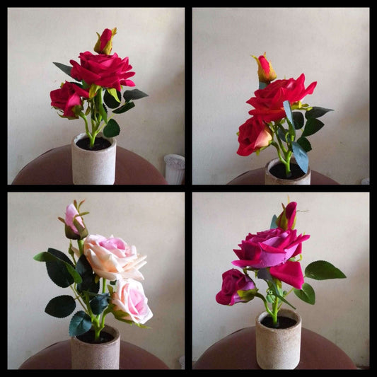 35cm Flower Roses with vase - MASTER SUPPLIES