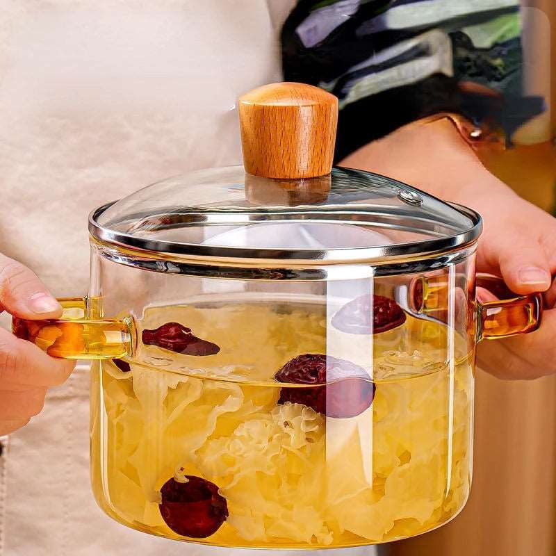 Glass cooking pot