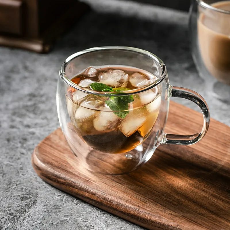 Double wall glass mug(1 pc)