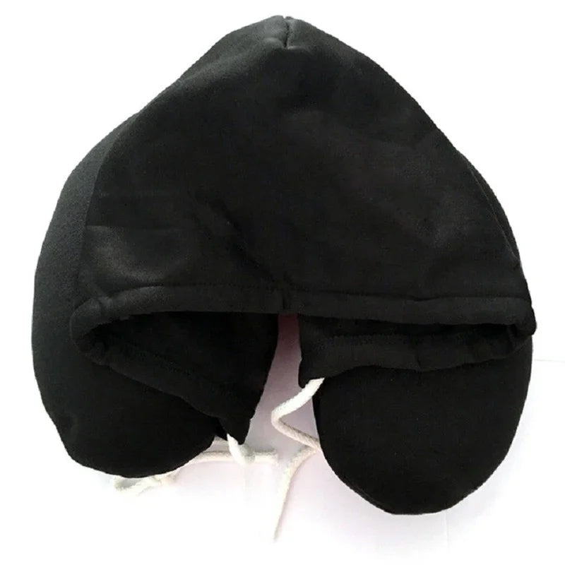 Microfiber Travel Neck Pillow with Hoodie