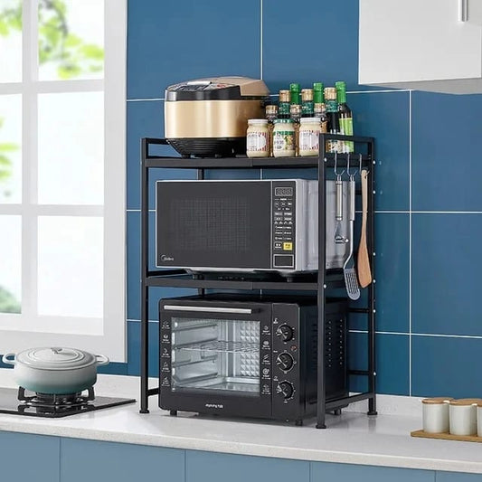 2 tier telescopic microwave stand