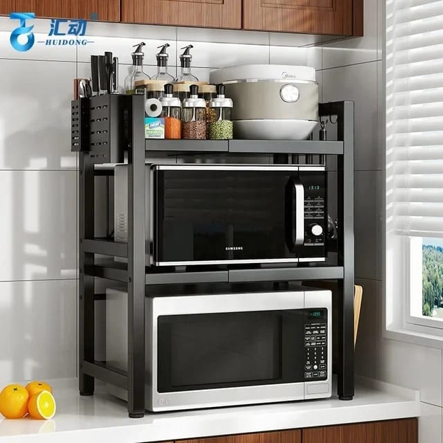 2 tier telescopic microwave stand