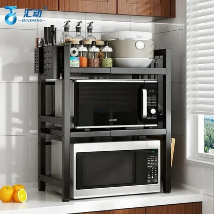 2 tier telescopic microwave stand