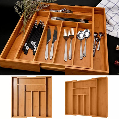 Bamboo drawer organizer