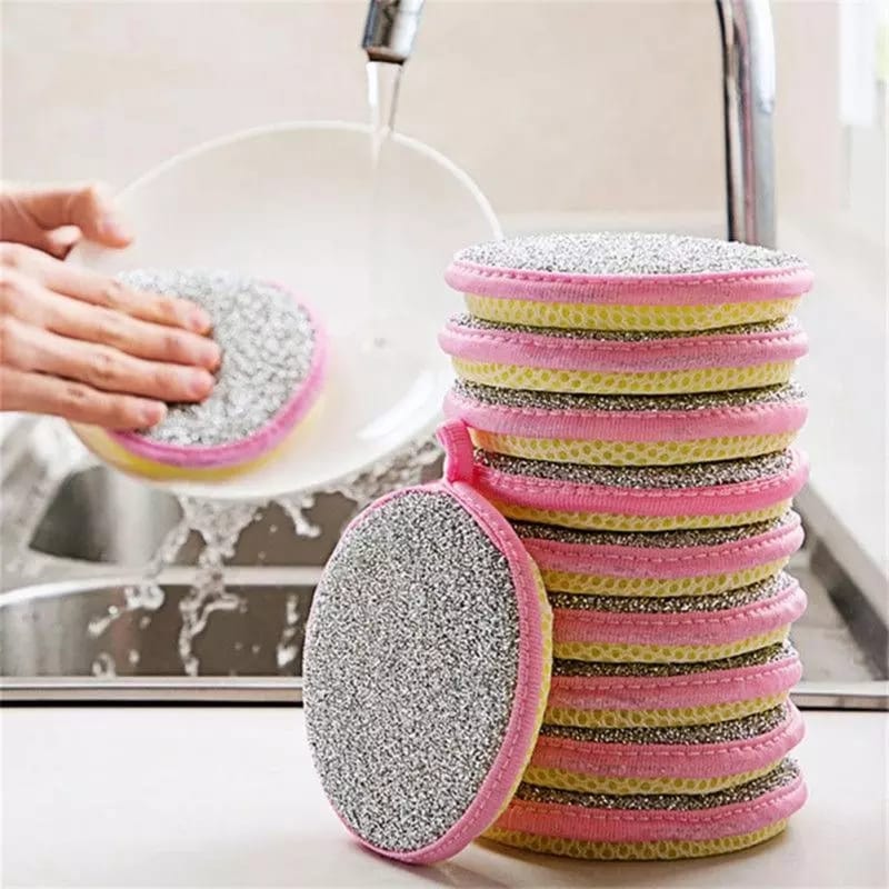 5Pcs Double Side Dishwashing Sponge