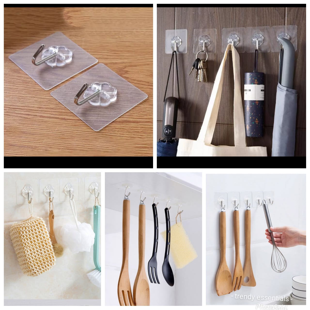 Transparent Multipurpose hooks 10 PIECES