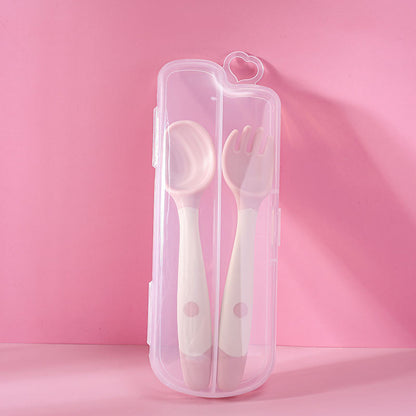 baby bendable silicon spoon fork set