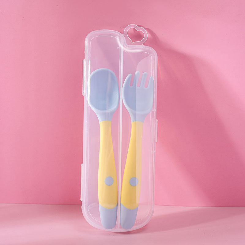 baby bendable silicon spoon fork set