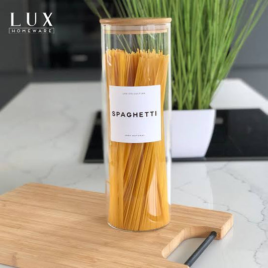 Glass Spaghetti Jar with Bamboo lid(2L)