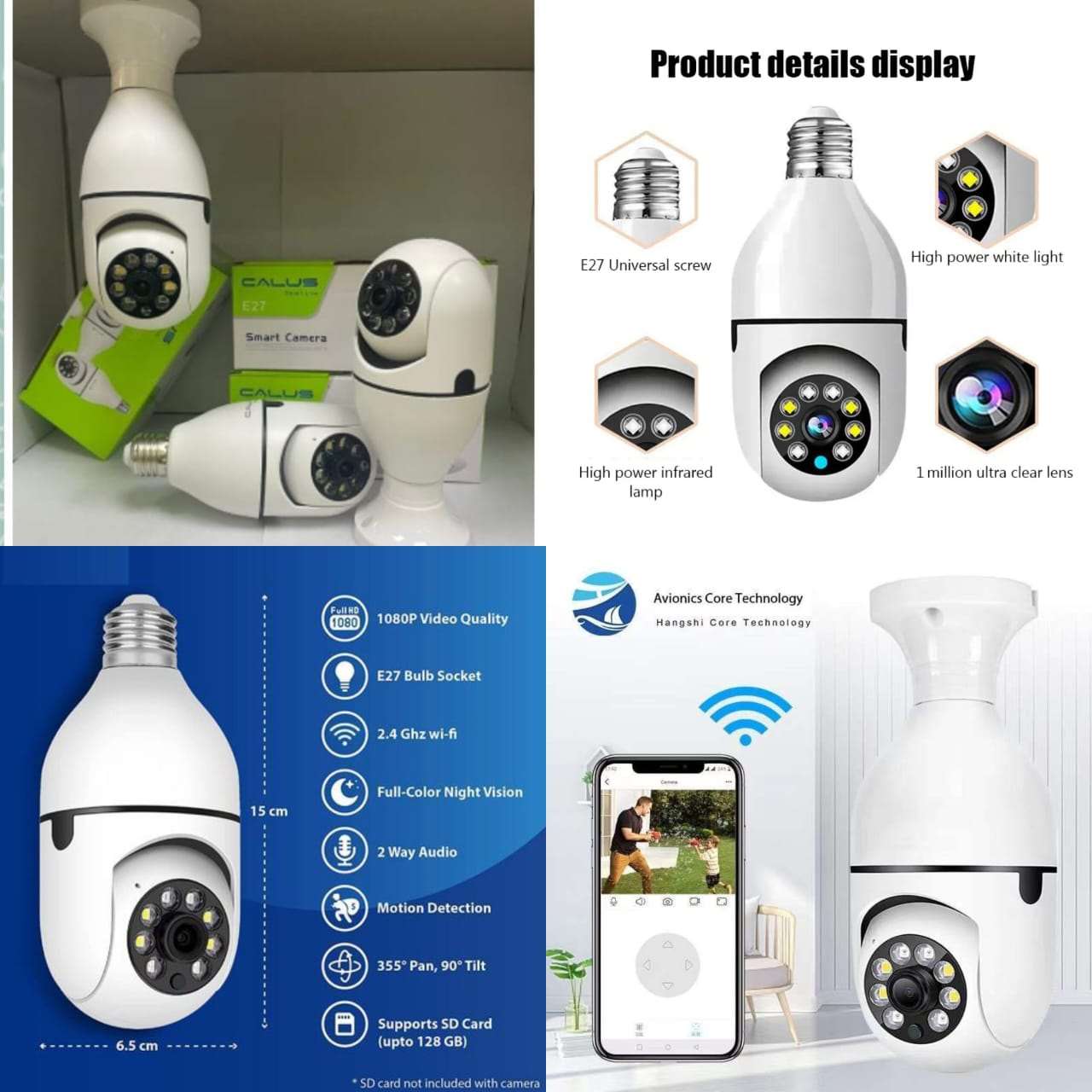 Cctv camera wifi bulb