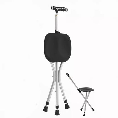 2 in 1 elderly walking stick cum stool