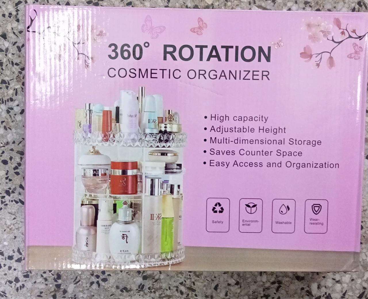 Rotating cosmetic organizer