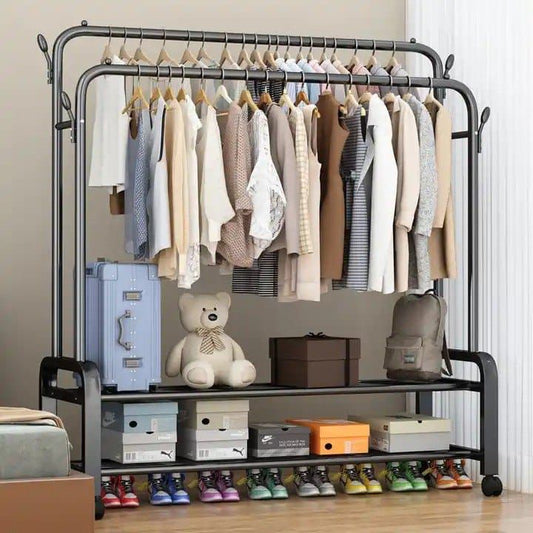 Double pole Clothes rack