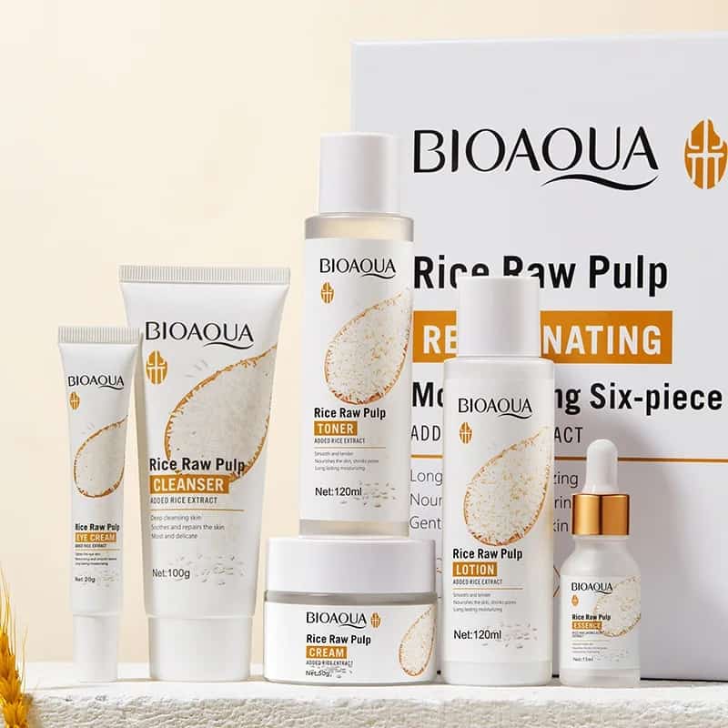 6-piece rice skincare set