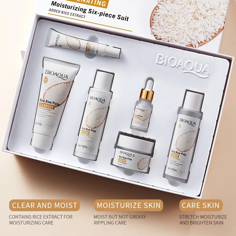 6-piece rice skincare set