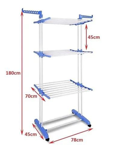 Stainless steel, 3 tier clothes drying rack.