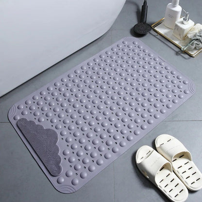 Large bathroom mat with scrubber