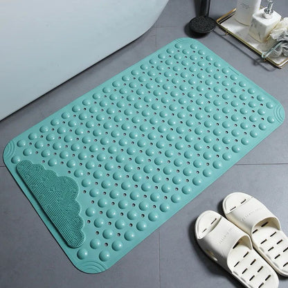 Large bathroom mat with scrubber