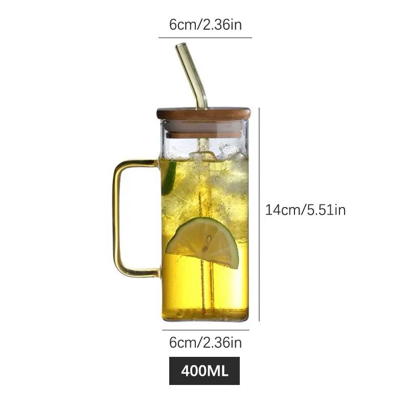 Square glass mug(380ml)