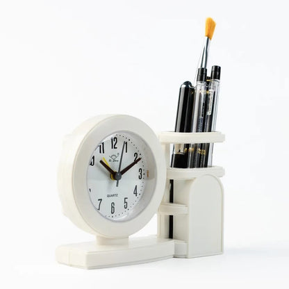 Decorative alarm clock with holder