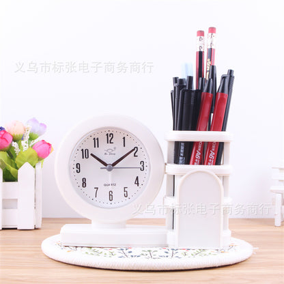 Decorative alarm clock with holder