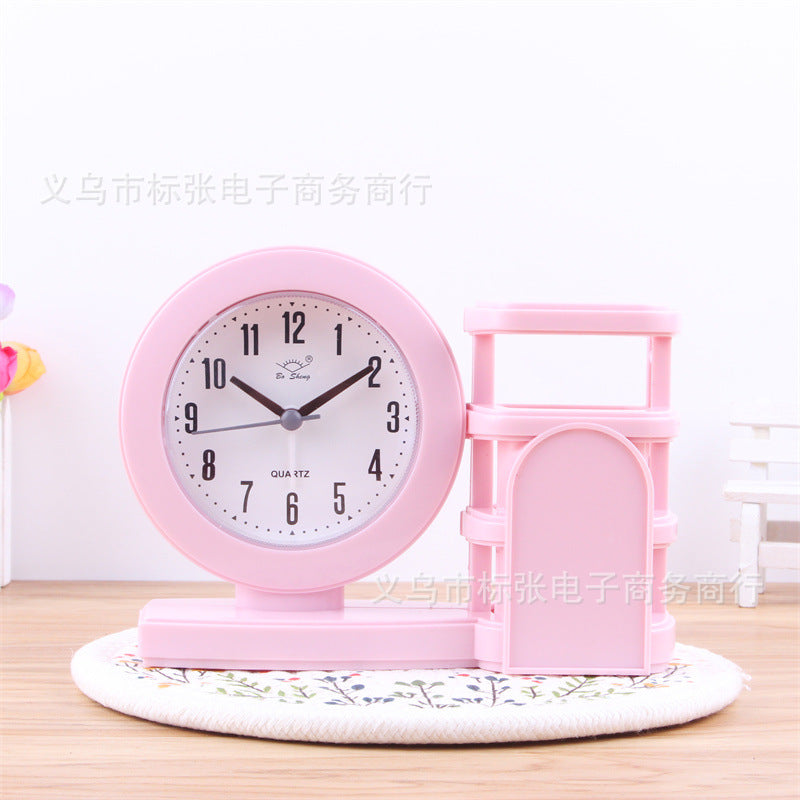 Decorative alarm clock with holder