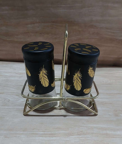 Glass salt pepper set