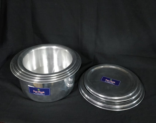 Aluminium Sufuria with lids(4)