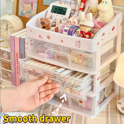 Cute cosmetic storage box organiser