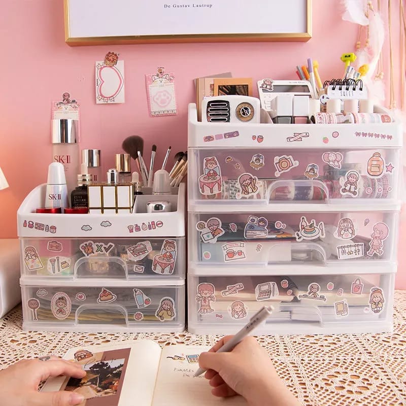 Cute cosmetic storage box organiser