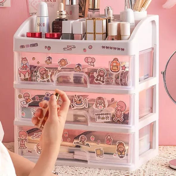 Cute cosmetic storage box organiser