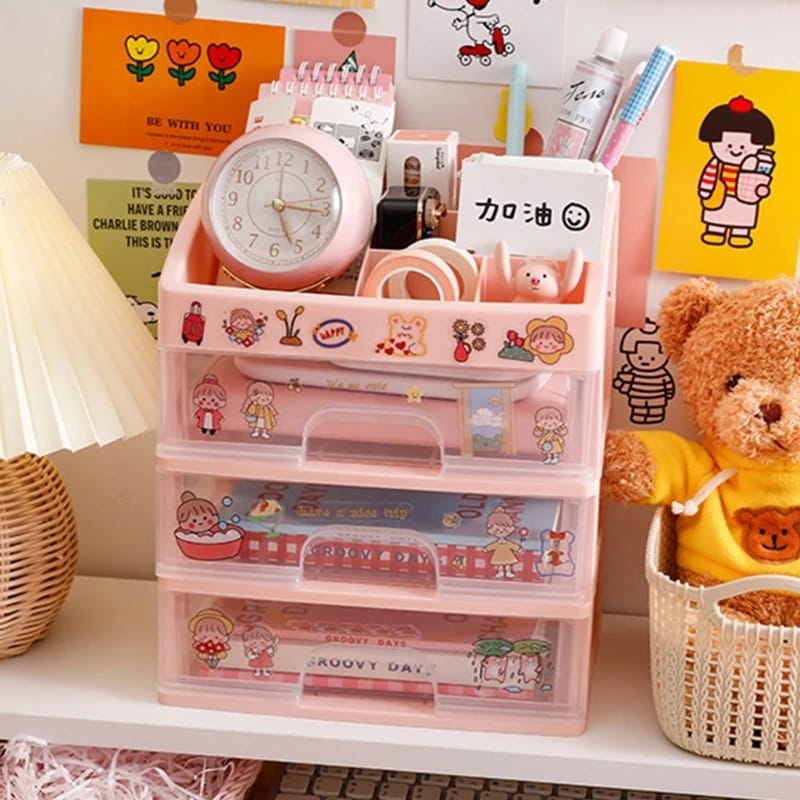 Cute cosmetic storage box organiser