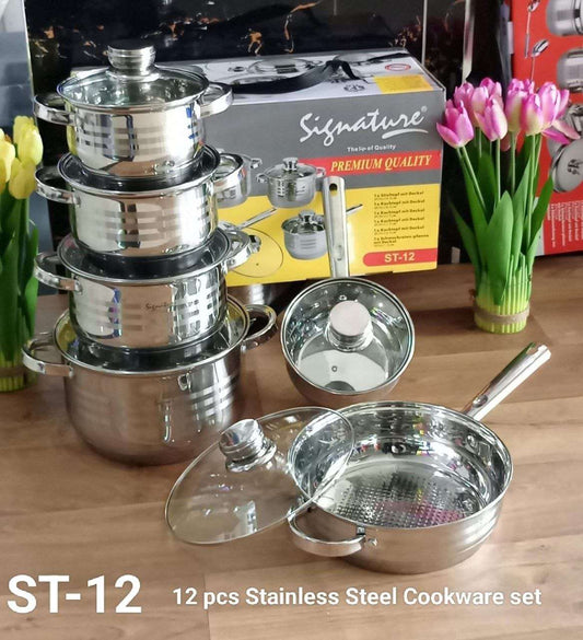 12 pcs Stainless steel Cookware