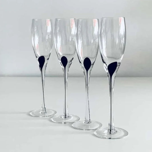 Long stem Champagne glasses(with line)