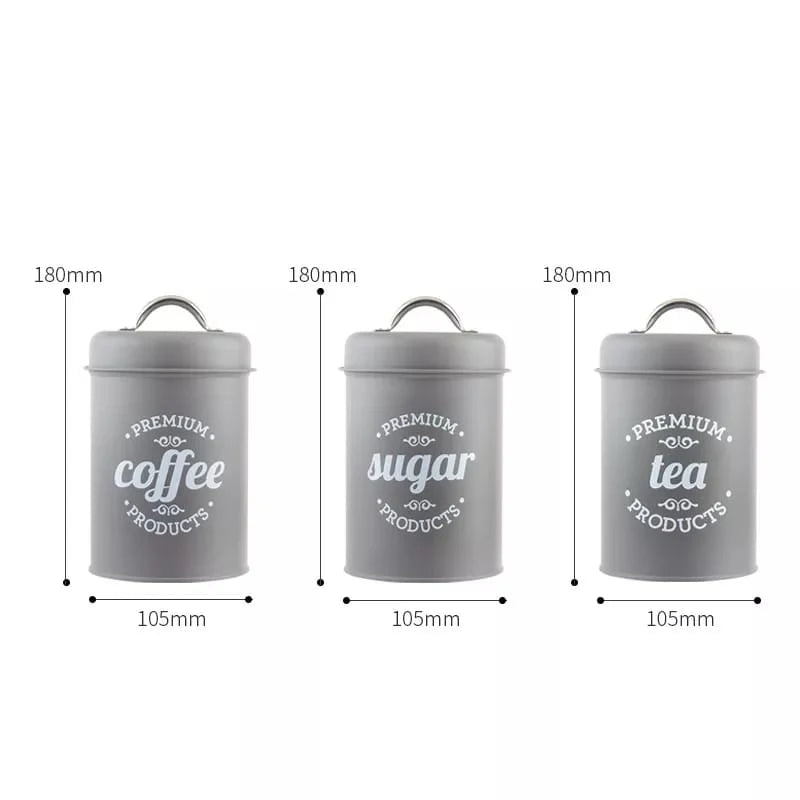 3 piece kitchen airtight canisters