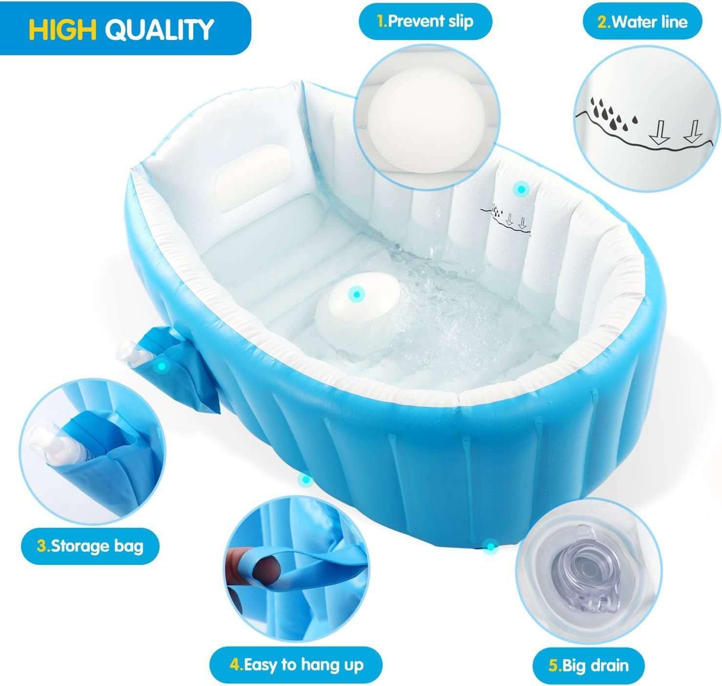 Inflatable baby bath tub