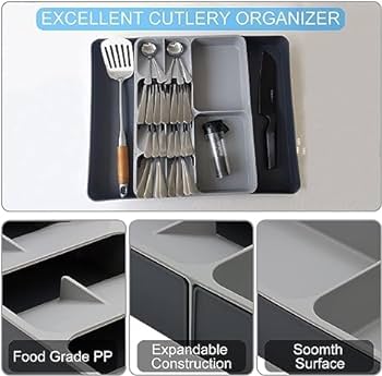 Expandable cutlery drawer organizer