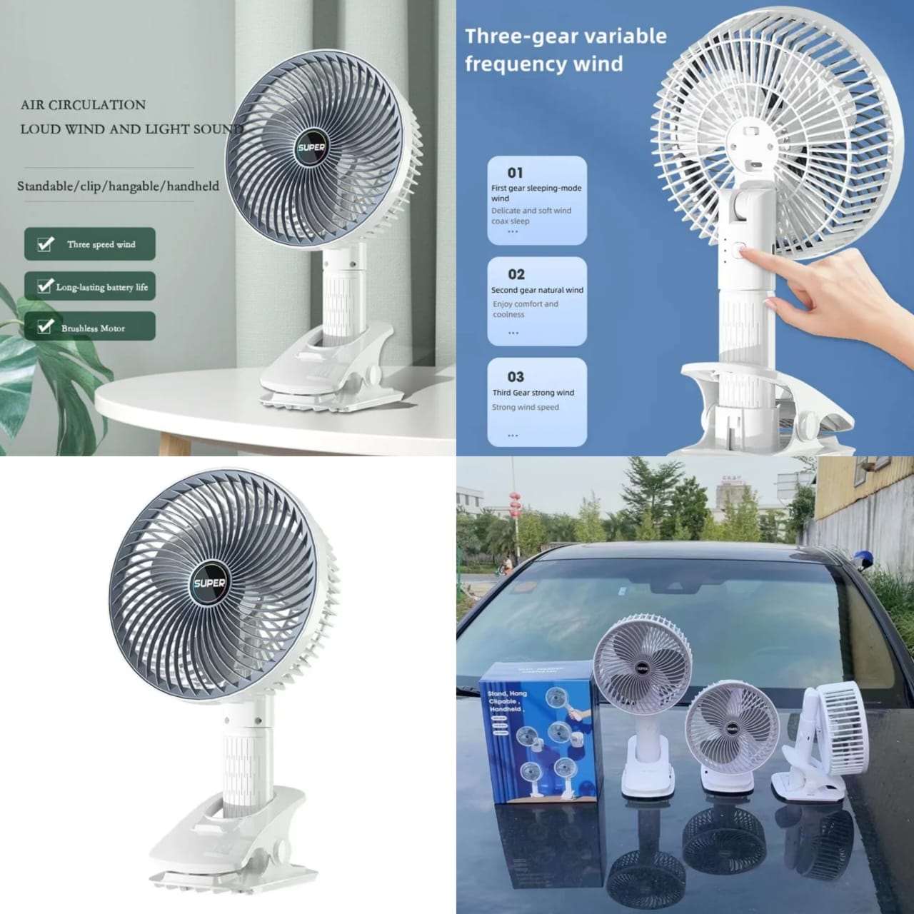 Rechargeable desk fan