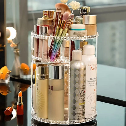 Rotating cosmetic organizer