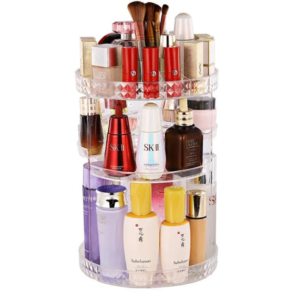 Rotating cosmetic organizer