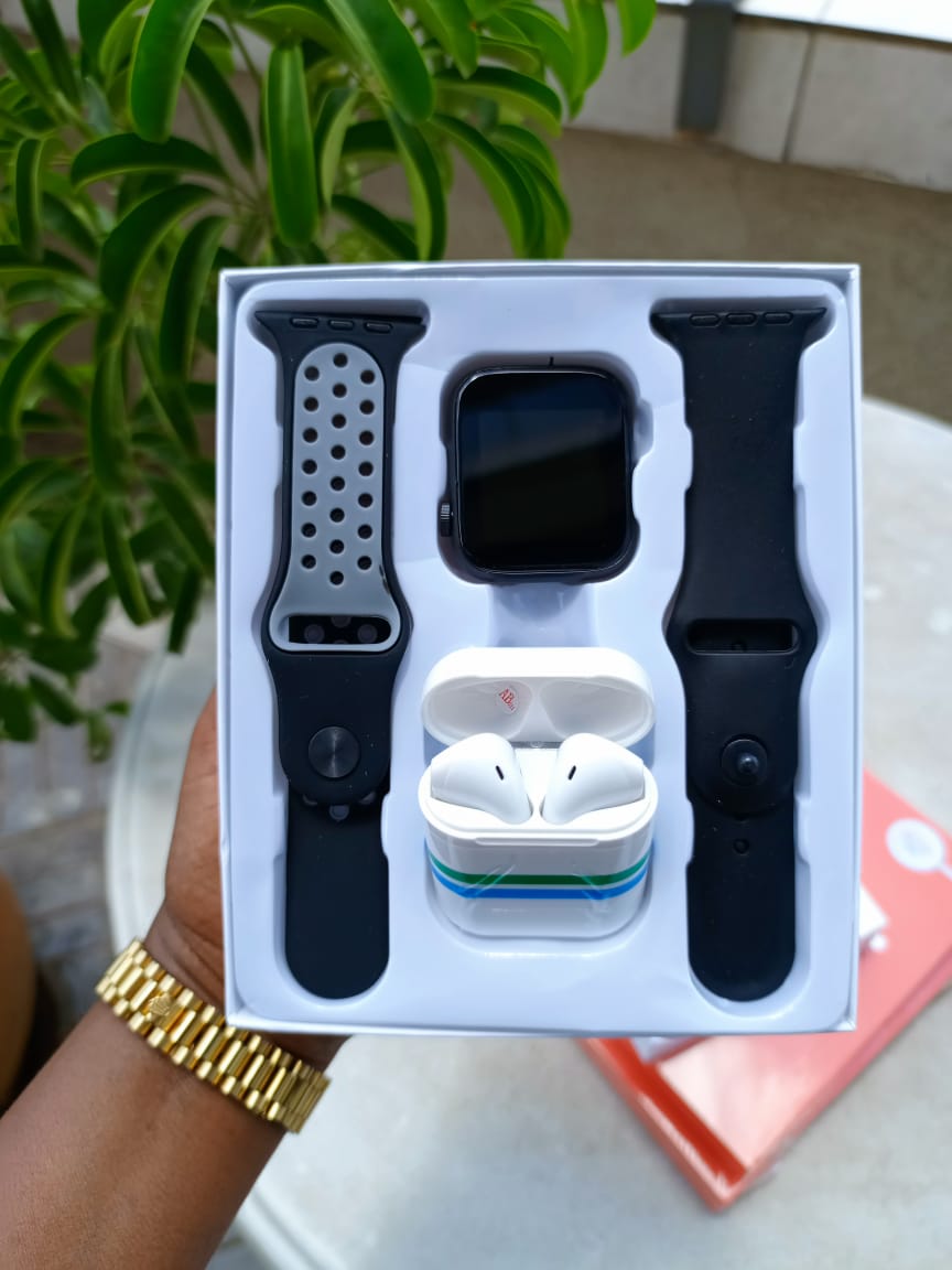 2 in 1 Strap smart watch with free earpods