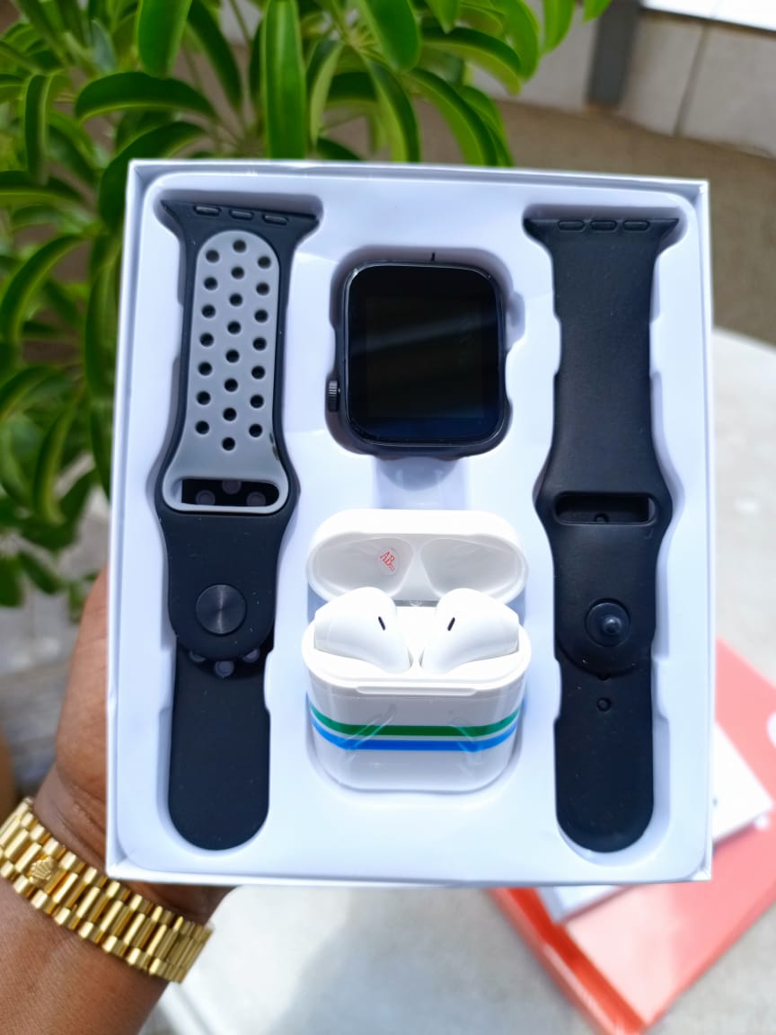 2 in 1 Strap smart watch with free earpods